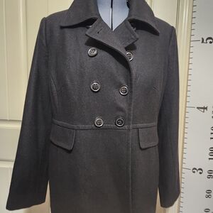 Apostrophe Charcoal Double-Breasted Pea Coat